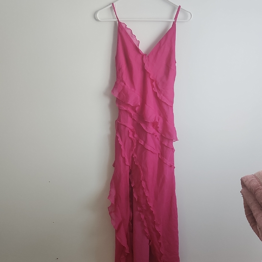 Abercrombie & Fitch Vibrant Pink Maxi Dress
